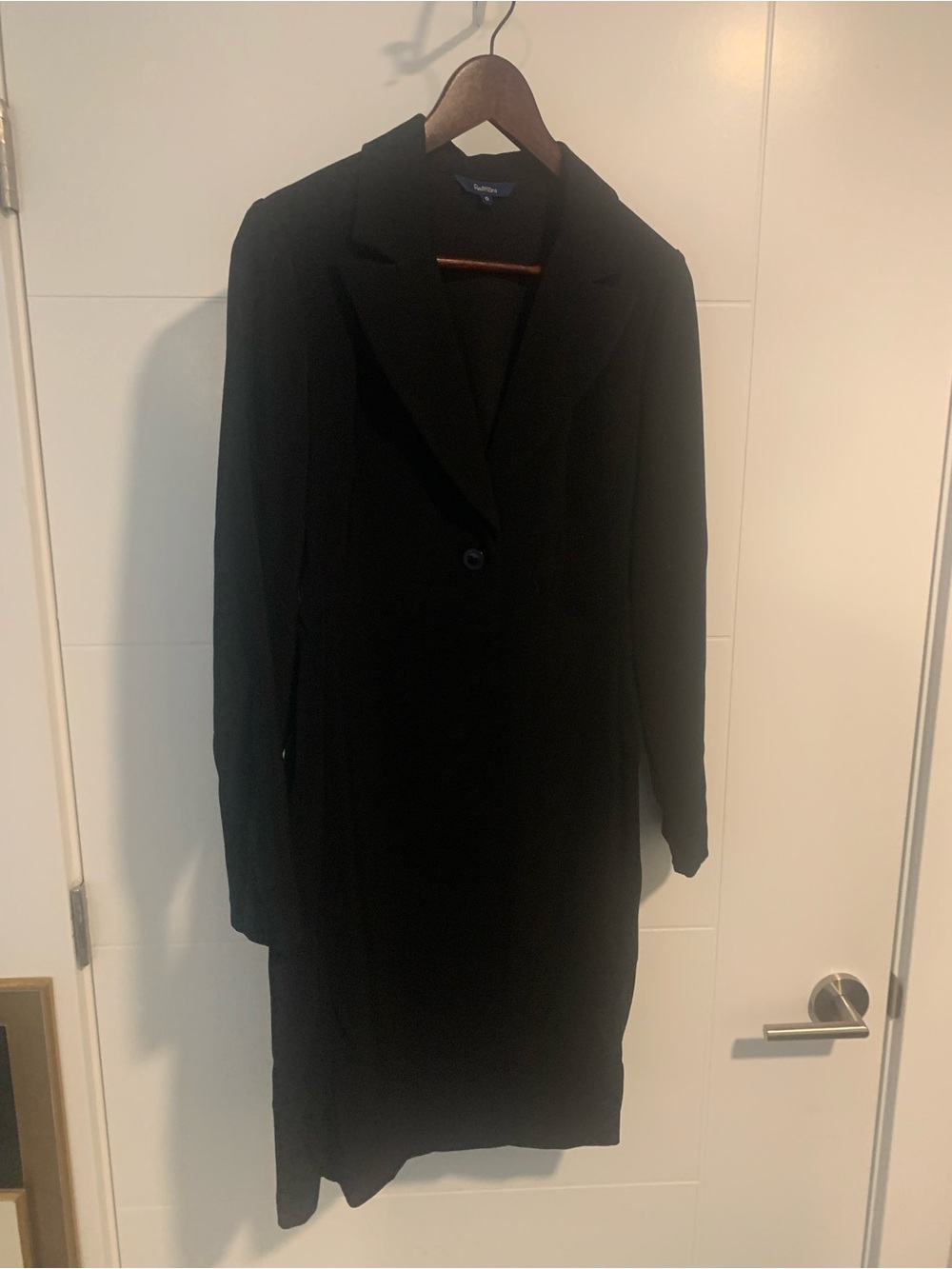 4/$20 Black Single-Button Long Blazer Coat Paula